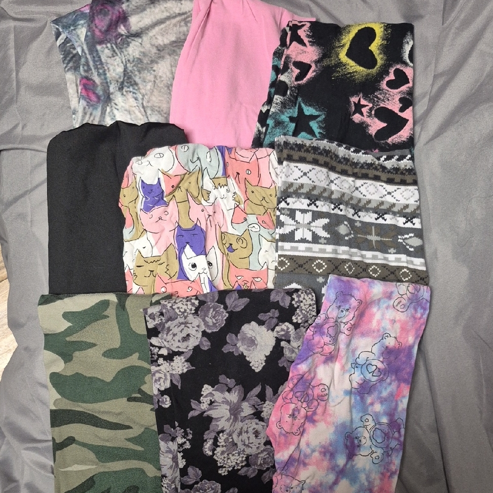 Colorful Patterned Leggings Bundle ×9